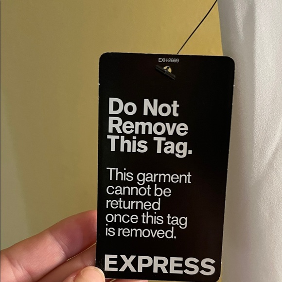 Express White Dress sleeveless- very soft halter-ish, eye catching lacy hemline. - Picture 4 of 9